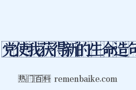 党使我获得新的生命造句是什么意思的图片